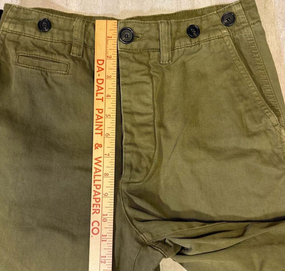 Zara Olive Green Military‎ Style Button-Detail Trousers Size XS - Picture 6 of 8